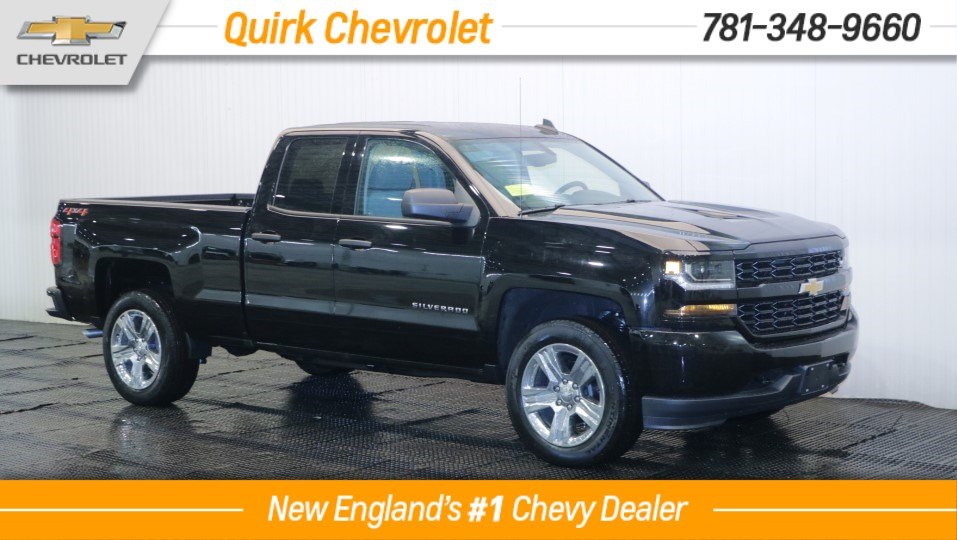 2018 Chevrolet Silverado 1500 4X4, V8, Custom Dbl Cab, 20" Chrome Wheels, Camera